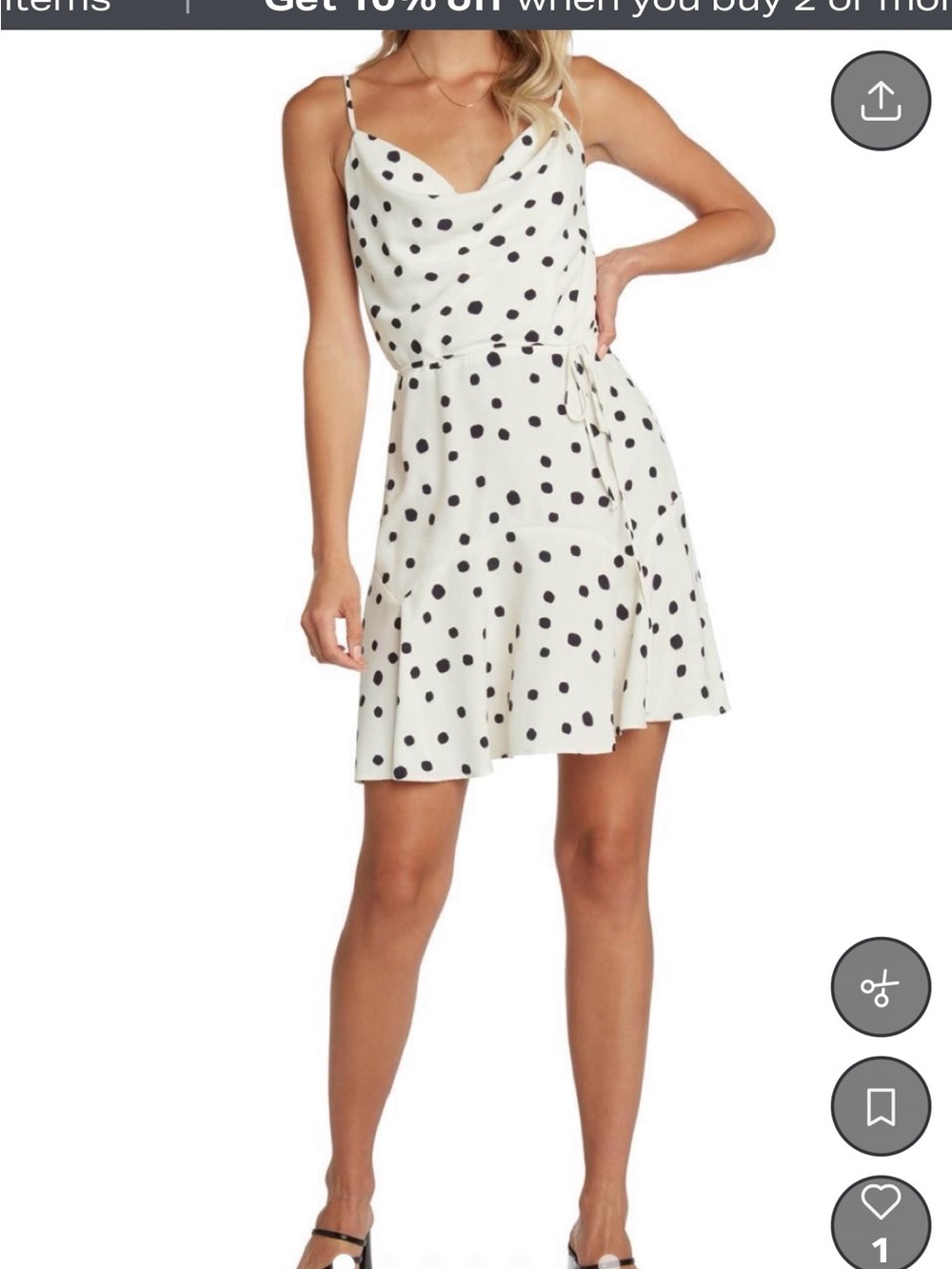 Willow White Mini Dress with Black Polka Dots